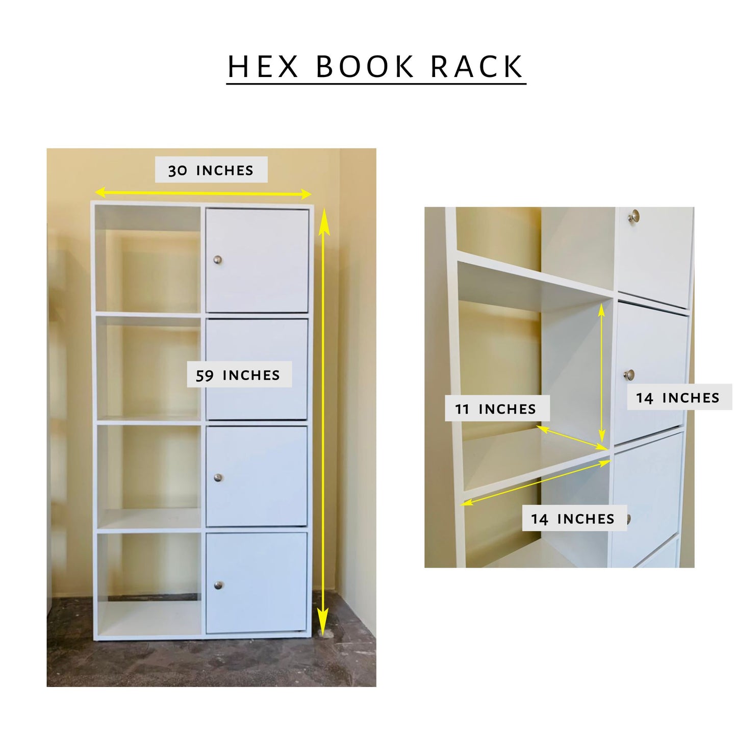 Hex Book Rack - Horizontal